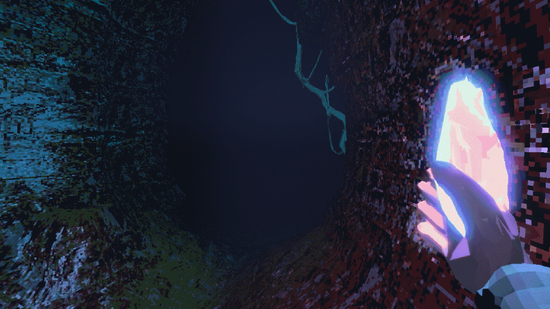 Game screenshot: cave exploration